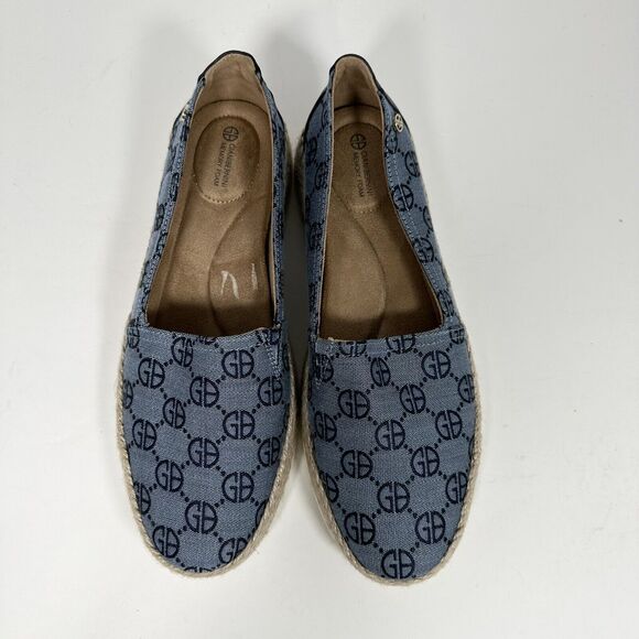 Giani Bernini Shoes Women's 10 Blue Archerr Memory Foam Monogram Espadrille - Picture 2 of 11